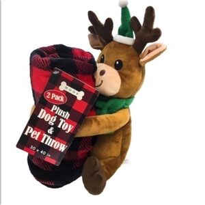 Kohl’s Exclusive Plush Dog Toy with squeaker and 30 x 40 throw